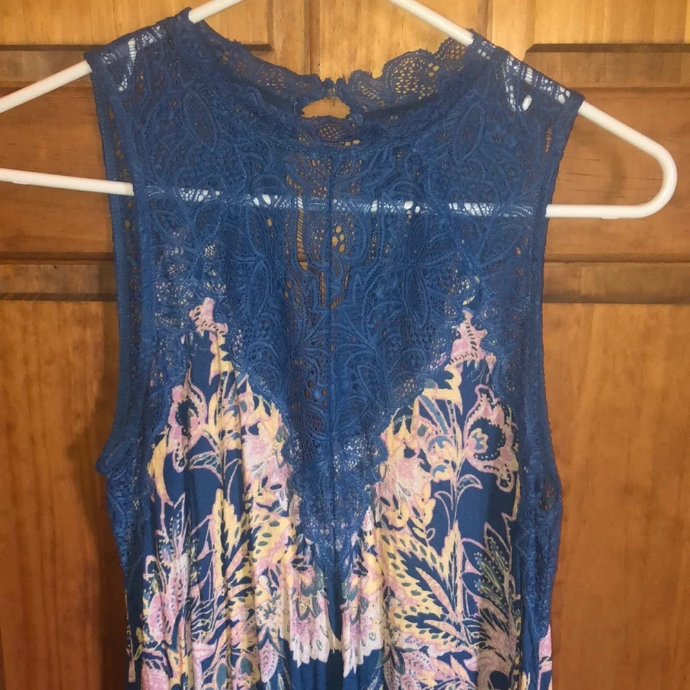 Free people blue floral  dress size small!